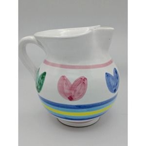 Caleca Italian Handpainted Pitcher Made in Italy Floral